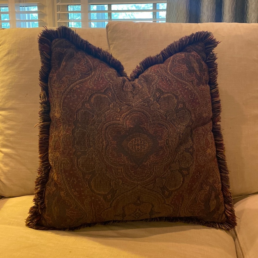 Brown Patterned Throw Pillows Set of 2